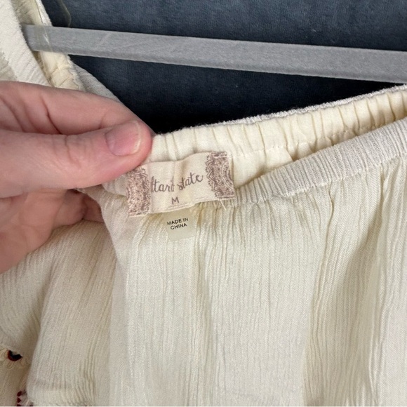 Altar'd State Cream Ruffled Bell Sleeve Tunic - Picture 4 of 12